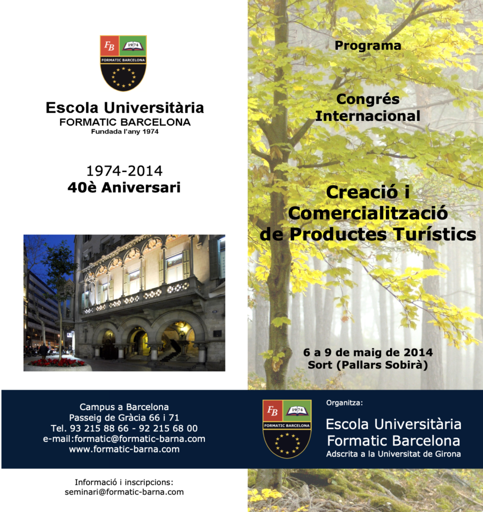 Tríptic Congrés Internacional Maig | Escola Universitària Formatic Barcelona
