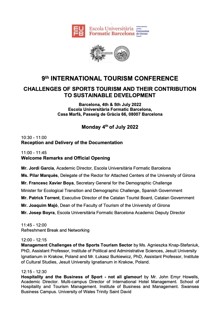 9th International Tourism Conference